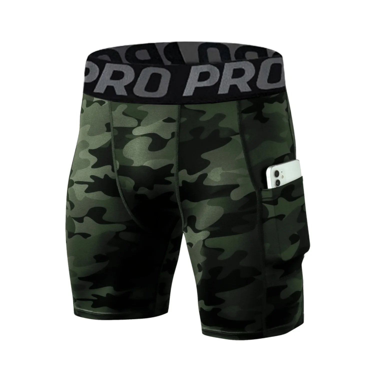 Men'S Compression Shorts with Pocket Spandex Running Sport Athletic Workout Performance Underwear
