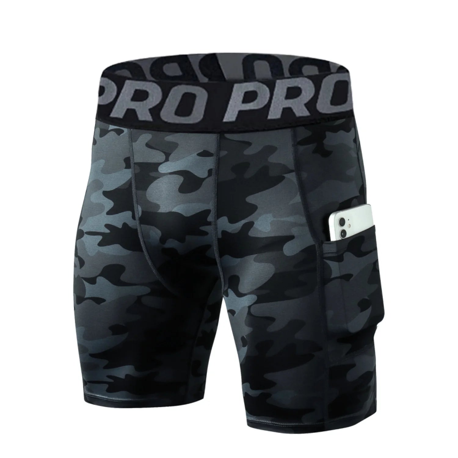 Men'S Compression Shorts with Pocket Spandex Running Sport Athletic Workout Performance Underwear
