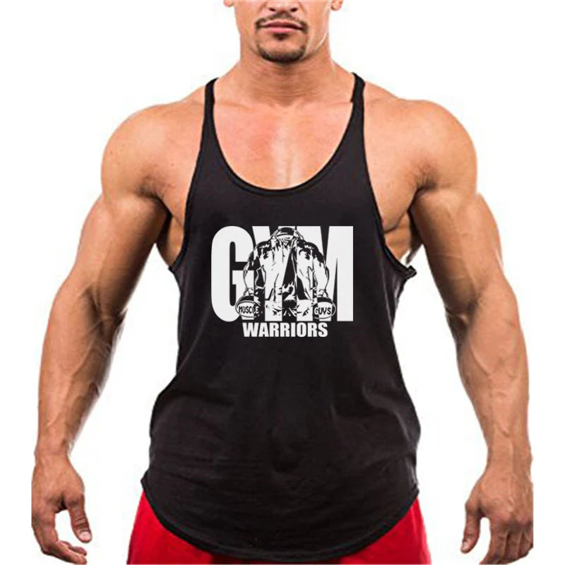 Gym Bodybuilding Tank Tops Fashion Y-Back Suspenders Vests Cotton Breathable Sleeveless Singlets Mens Fitness Muscle Sport Shirt