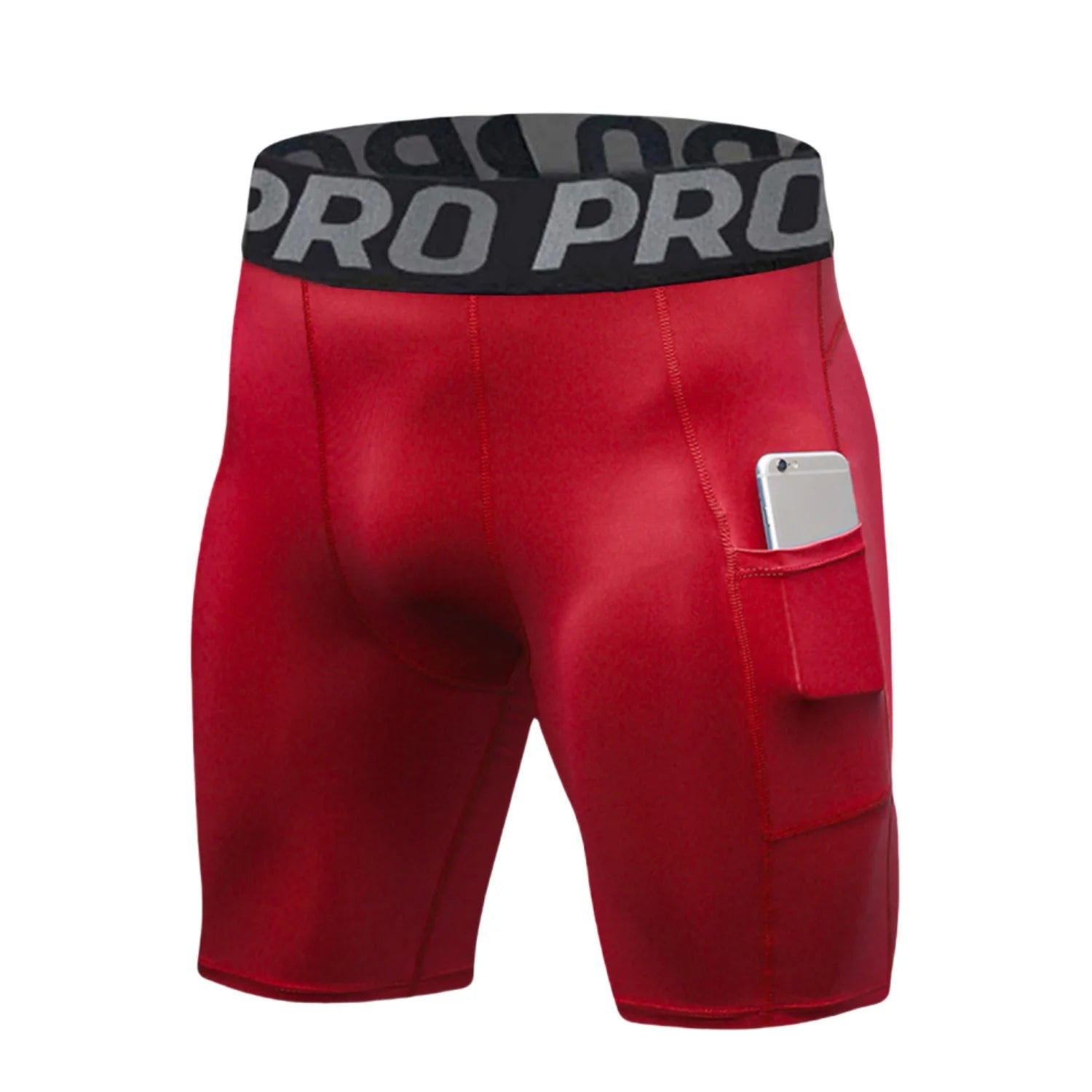 Men'S Compression Shorts with Pocket Spandex Running Sport Athletic Workout Performance Underwear