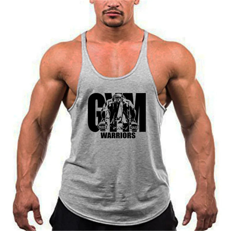 Gym Bodybuilding Tank Tops Fashion Y-Back Suspenders Vests Cotton Breathable Sleeveless Singlets Mens Fitness Muscle Sport Shirt