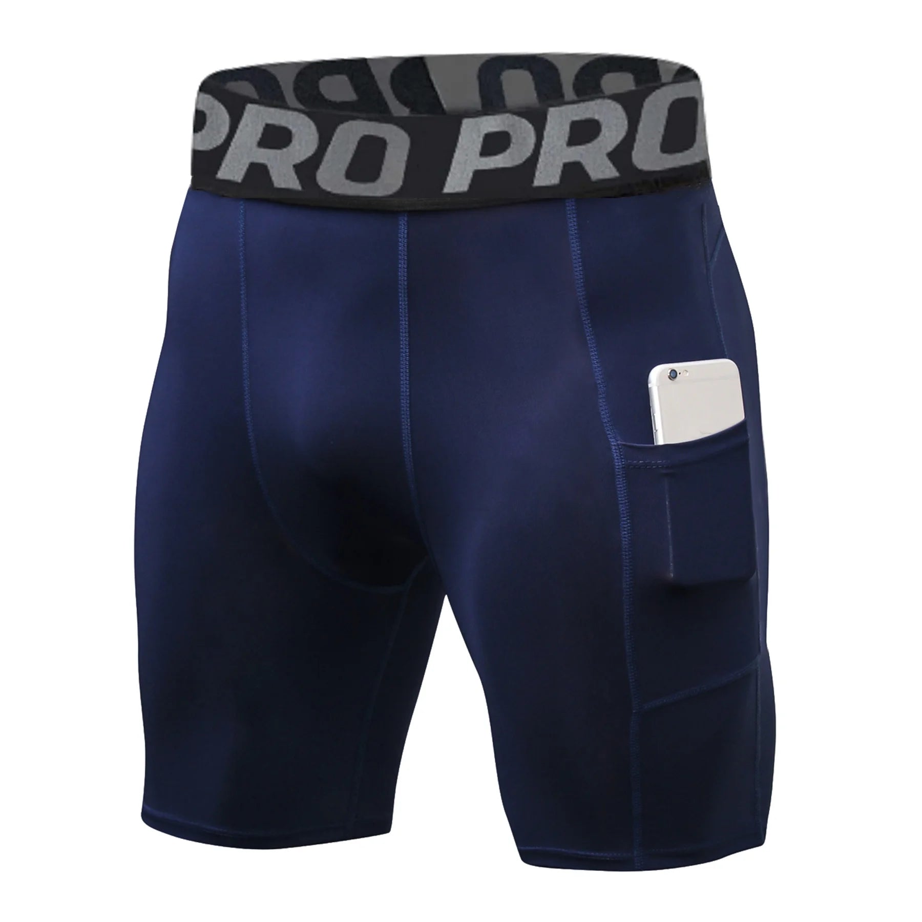 Men'S Compression Shorts with Pocket Spandex Running Sport Athletic Workout Performance Underwear