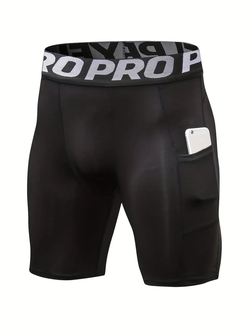 Men'S Compression Shorts with Pocket Spandex Running Sport Athletic Workout Performance Underwear