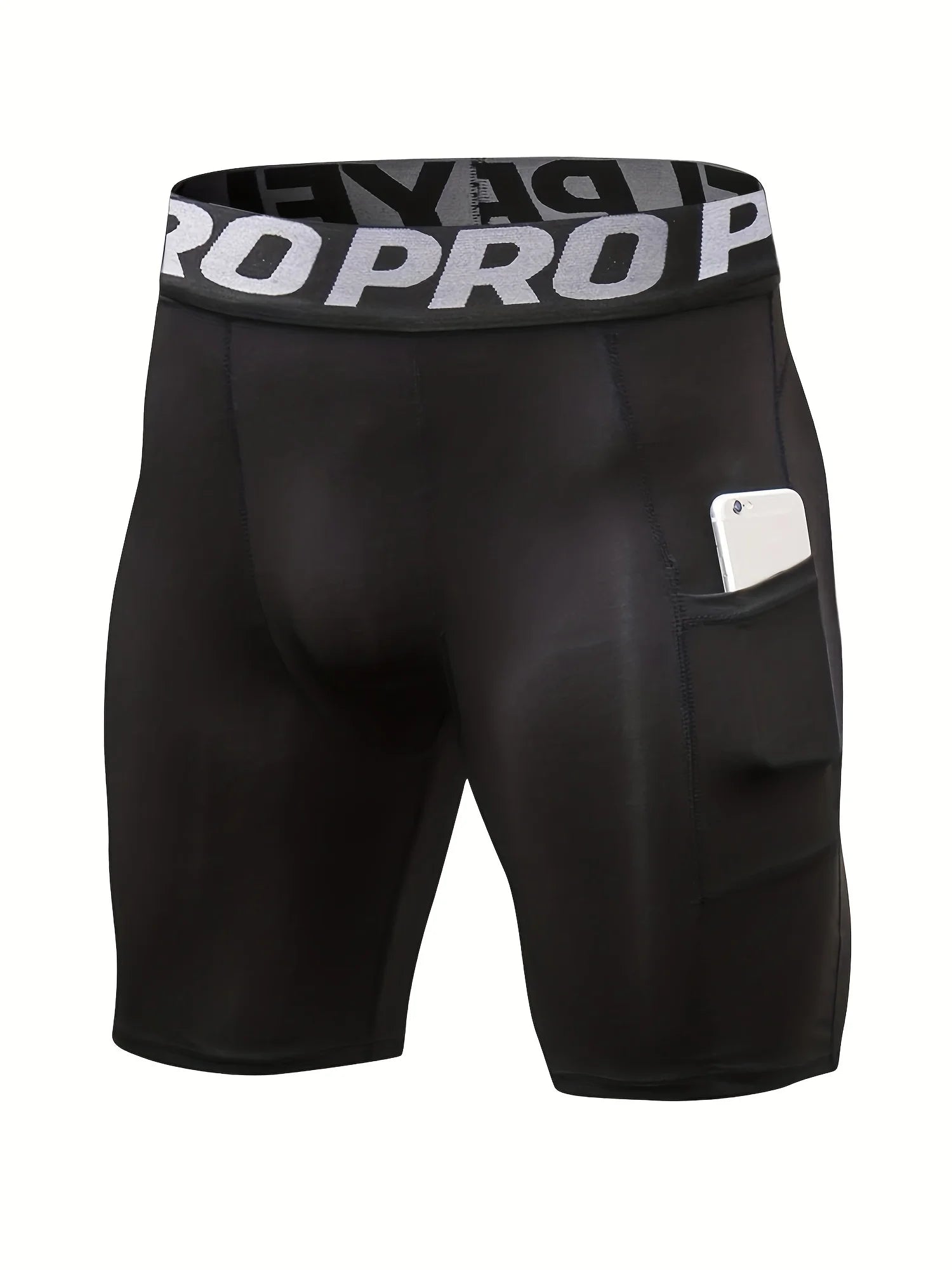 Men'S Compression Shorts with Pocket Spandex Running Sport Athletic Workout Performance Underwear