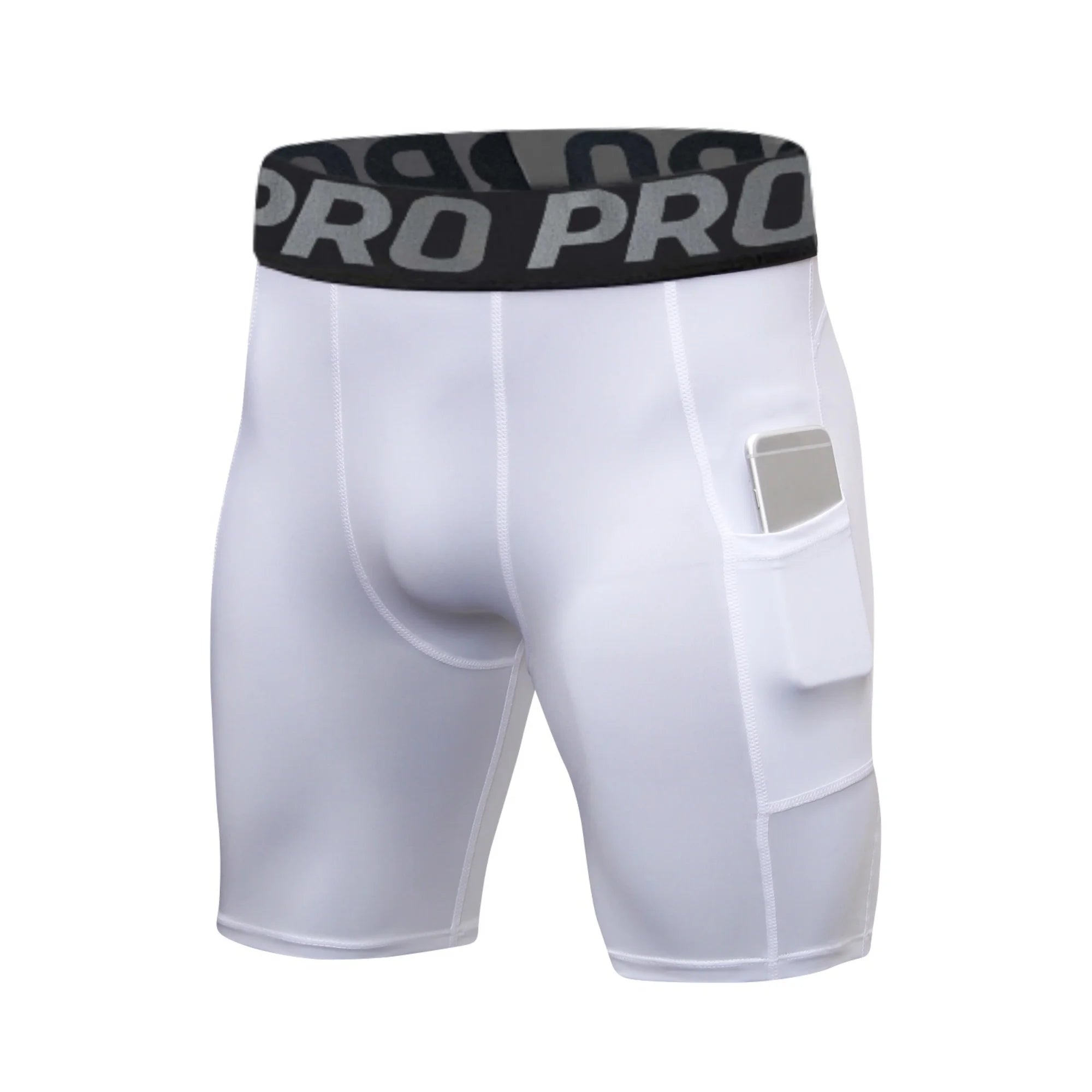 Men'S Compression Shorts with Pocket Spandex Running Sport Athletic Workout Performance Underwear