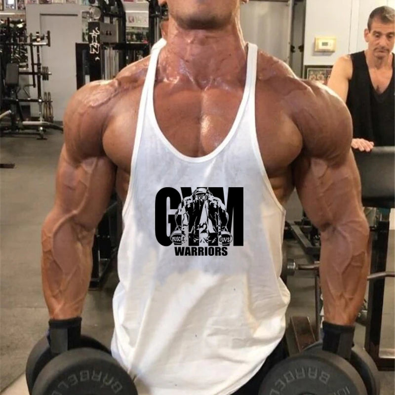 Gym Bodybuilding Tank Tops Fashion Y-Back Suspenders Vests Cotton Breathable Sleeveless Singlets Mens Fitness Muscle Sport Shirt