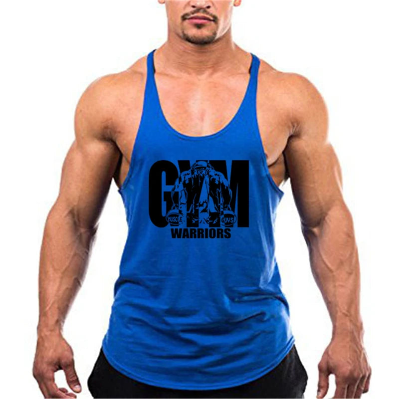 Gym Bodybuilding Tank Tops Fashion Y-Back Suspenders Vests Cotton Breathable Sleeveless Singlets Mens Fitness Muscle Sport Shirt