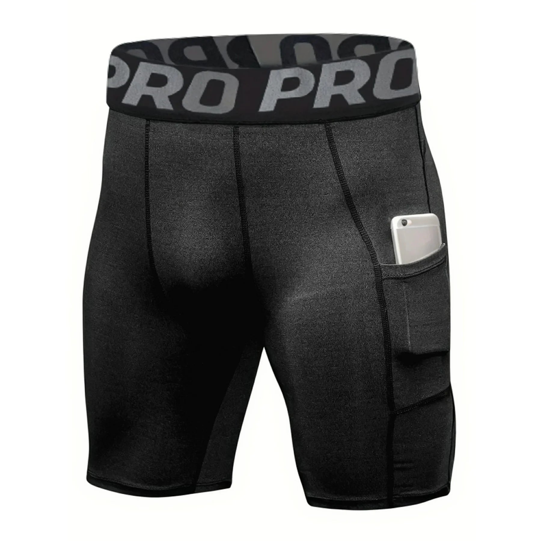 Men'S Compression Shorts with Pocket Spandex Running Sport Athletic Workout Performance Underwear