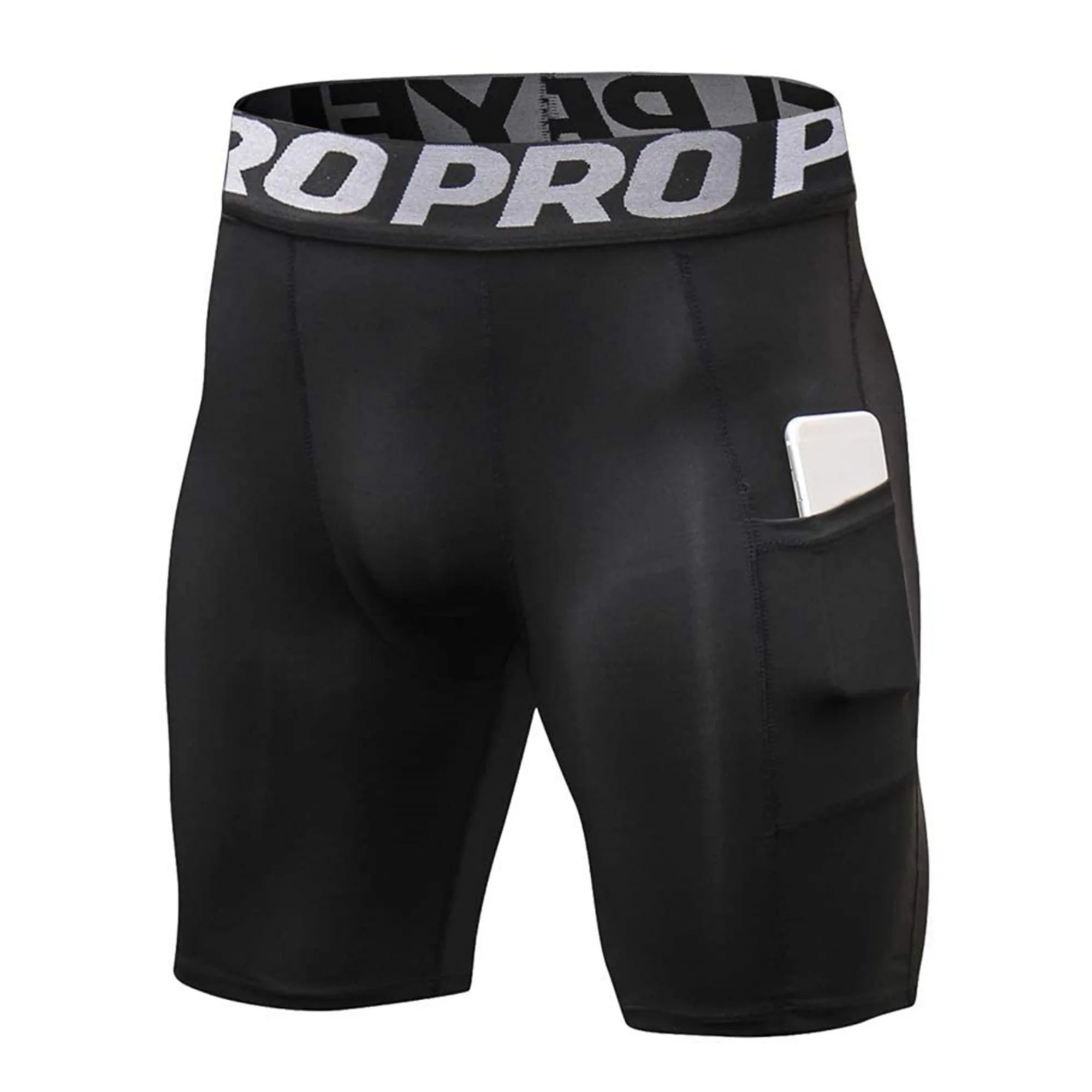 Men'S Compression Shorts with Pocket Spandex Running Sport Athletic Workout Performance Underwear